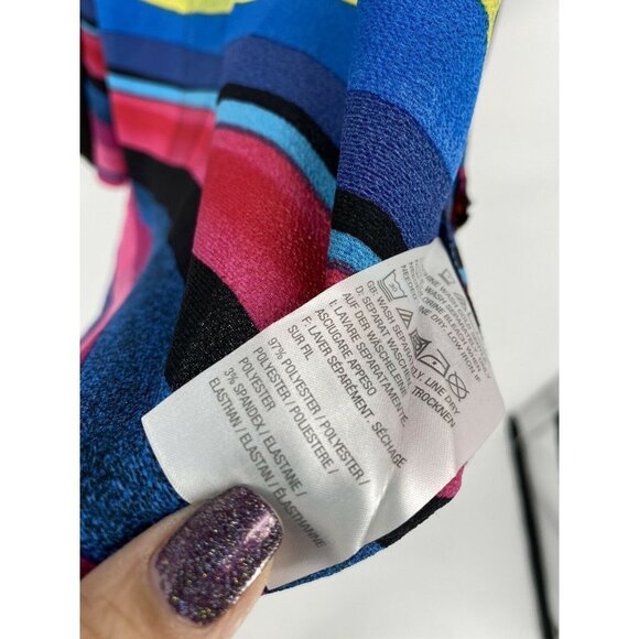 CARDIGAN MULTICOLOR  COLOR KIMONO-STYLE W/ POCKETS-LINEA By LOUIS DELL OLIO M - Picture 4 of 5